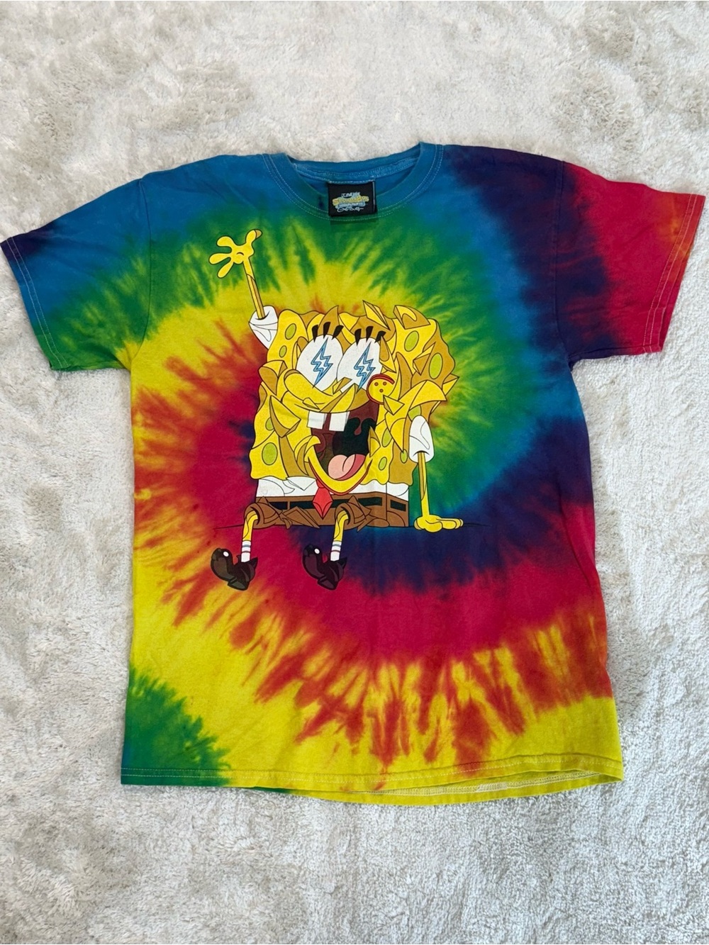J Balvin X SpongeBob SquarePants nickelodeon X Louis De Guzman Tie Dye Tee